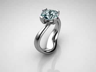 modern solitaire  engagement ring ri blue diamond