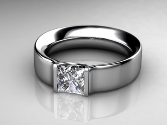 Contemporary princess diamond engagement ring ri in platinum